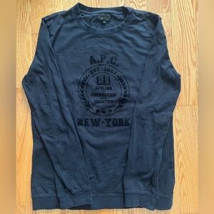 A.P.C. Black Collegiate Long Sleeve Tee